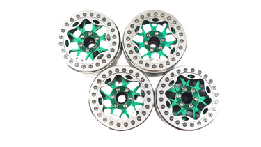 2.2 Green Aluminum Bead Lock Wheels w/ Hubs