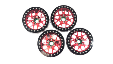 2.2 Red Aluminum Bead Lock Wheels w/ Hubs