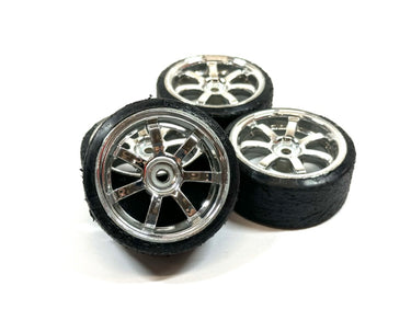 HPI Chrome 7 Spoke Drift Wheels & Tires Offset Unknown