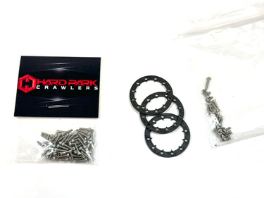 Hard Park Crawlers SCX24 Carbon Fiber 1.0 Bead Lock Wheel Rings (3) And Hardware