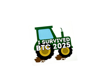 Full-Size I Survived BTC 2025 Tractor Sticker