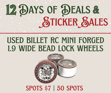 ❄️ Used Billet RC Mini Forged 1.9 WIDE Bead Lock Wheels Sticker Sale ❄️