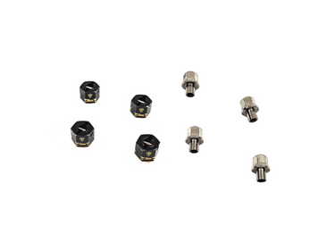 Treal Brass 10mm Wide 12m Hex Set of 4 w/ Barrel Nuts