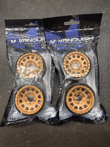 🧇 NIP Vanquish Limited Champagne 1.9 Bead Lock Wheels (Set of 4) Sticker Sale 🧇
