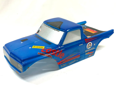 Proline Blue Chevy Pickup Body w/ Comp Cut & Old School Stickers