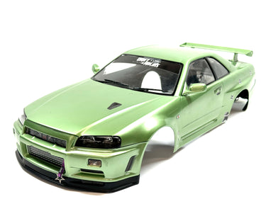 Killerbody Nissan Skyline R34 Pre-Painted 1/10 Touring Car Body (Champaign Green)