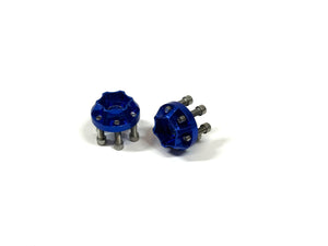 Blue Aluminum SLW Hub Pair w/ Hardware