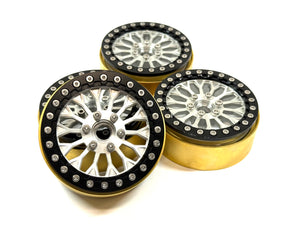 Reefs RC 2.2 Shield Aluminum Bead Lock Wheels Set of 4 w/ Brass Clamp Rings