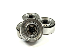 Boom Racing 1.55 Aluminum Steelie Style Bead Lock Wheels w/ Wheel Nut Covers