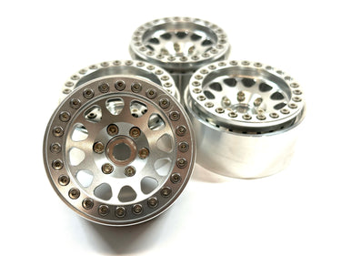 1.9 Aluminum Silver Bead Lock Wheels w/ Hubs (Missing Hardware)