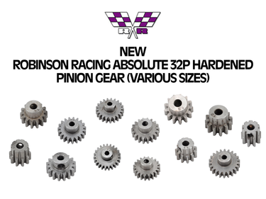 New Robinson Racing Absolute 32P Hardened Pinion Gear (Select Your Size)