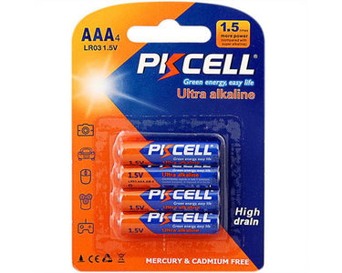 New PKCell Ultra Alkaline AAA Batteries 4 Pack (Mercury & Cadmium Free)