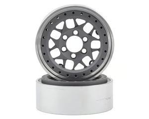 New Vanquish Products KMC XD127 Bully 1.9" Beadlock Crawler Wheels (Grey) (2)