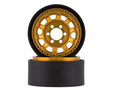 New Vanquish Products KMC KM236 Tank 1.9" Beadlock Crawler Wheels (Gold) (2)