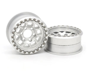 New Vanquish Products 2.2" Battle Born Wheels Whiskey CNC Aluminum Crawler Beadlock Wheels (Clear) (2)