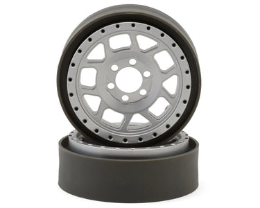 New Vanquish Products 2.2" Battle Born Wheels Whiskey CNC Aluminum Crawler Beadlock Wheels (Clear) (2)