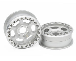 New Vanquish Products 2.2" Battle Born X-Ray CNC Aluminum Crawler Beadlock Wheels (Clear) (2)