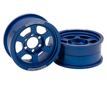 New Vanquish Products 1.9" Volk Racing TE37XT CNC Aluminum Crawler Beadlock Wheels (Blue) (2) (M-SPEC)